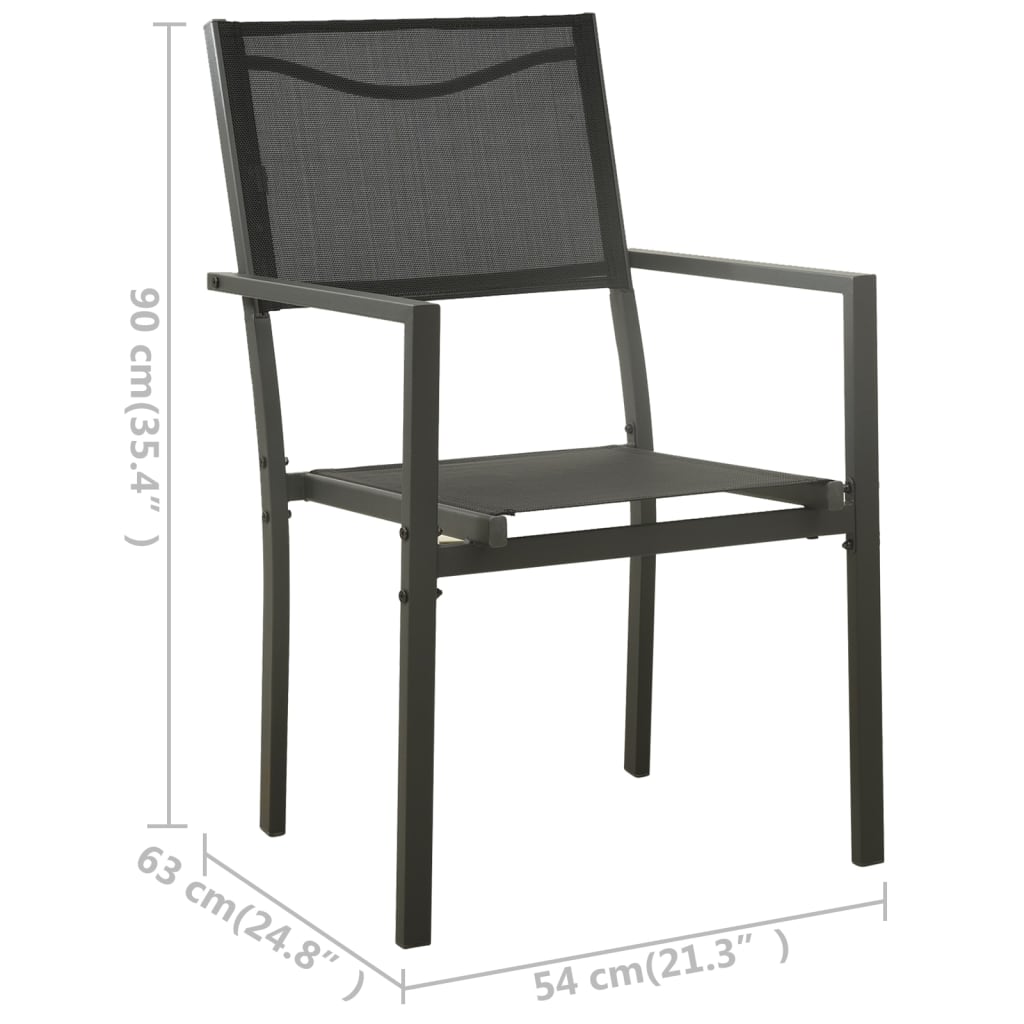 Set mobilier de exterior, 3 piese, oțel