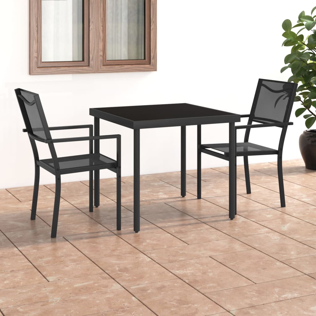 Mobilier de salle à manger d'extérieur 3 pcs Acier