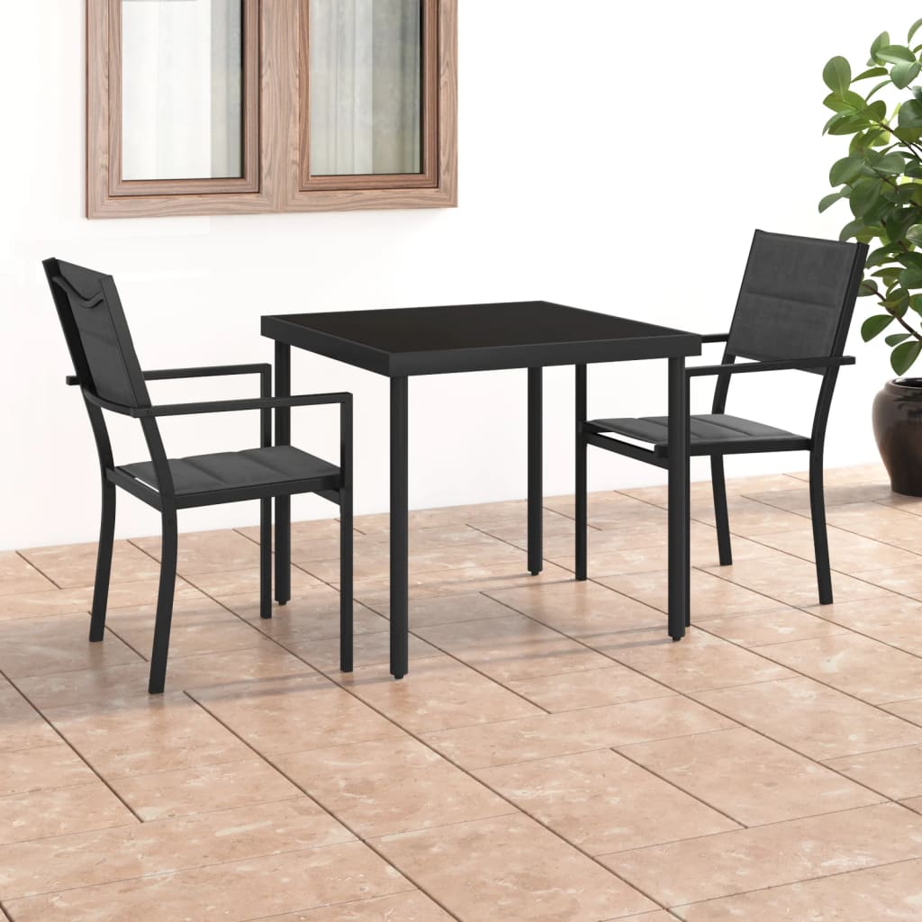 vidaXL Set mobilier de exterior, 3 piese, oțel