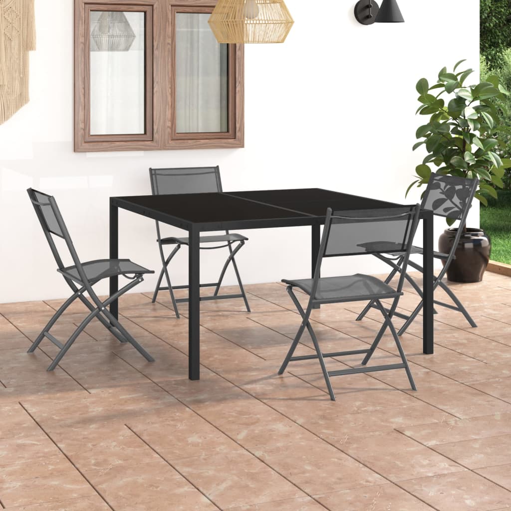 Mobilier de salle à manger d'extérieur 5 pcs Acier