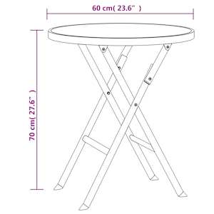 3dílný skládací bistro set ocel šedý - obrázek 9
