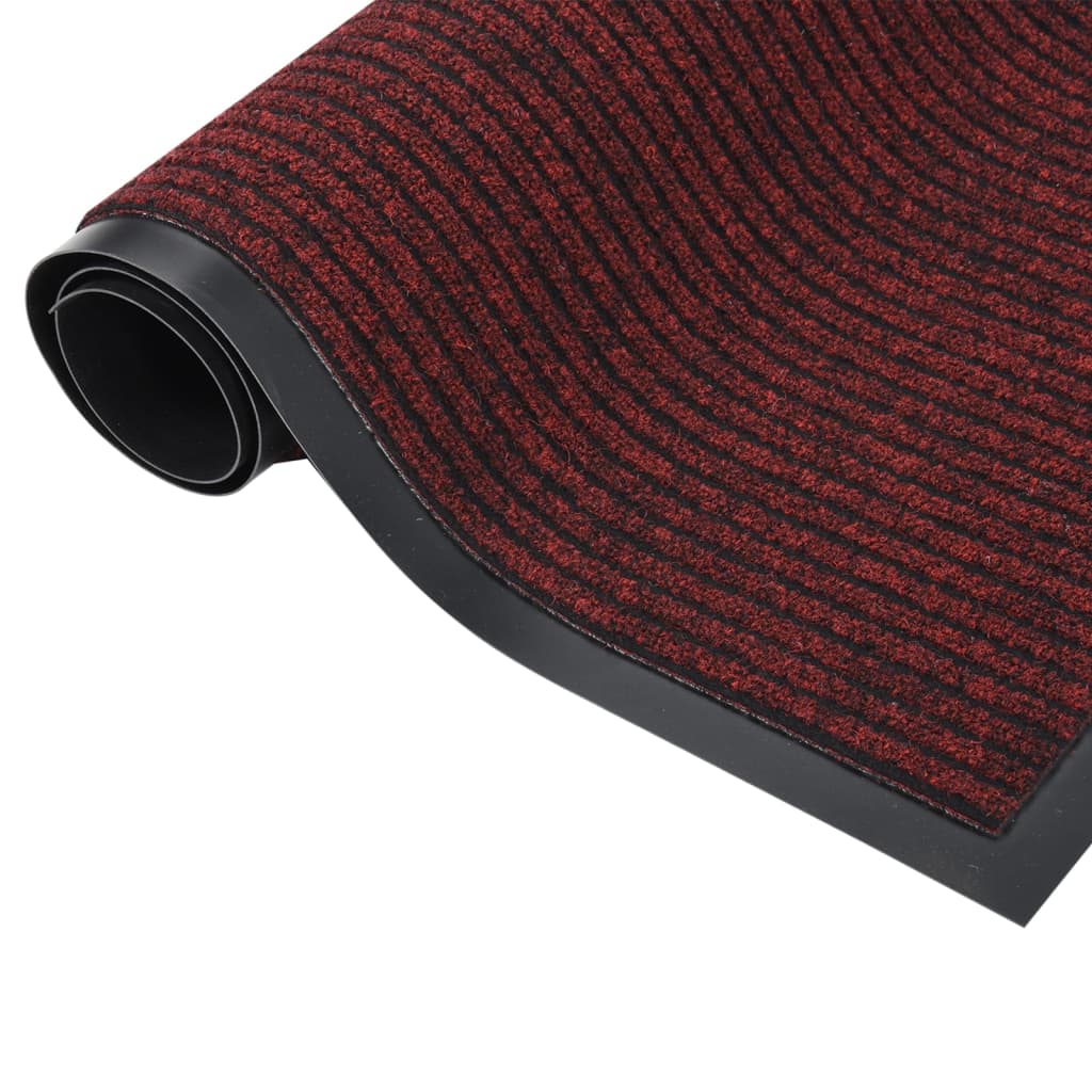 vidaXL Durų kilimėlis, raudonos spalvos, 60x80cm, dryžuotas