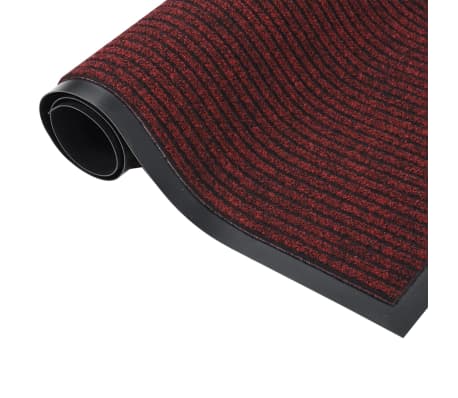 vidaXL Doormat Striped Red 60x80 cm