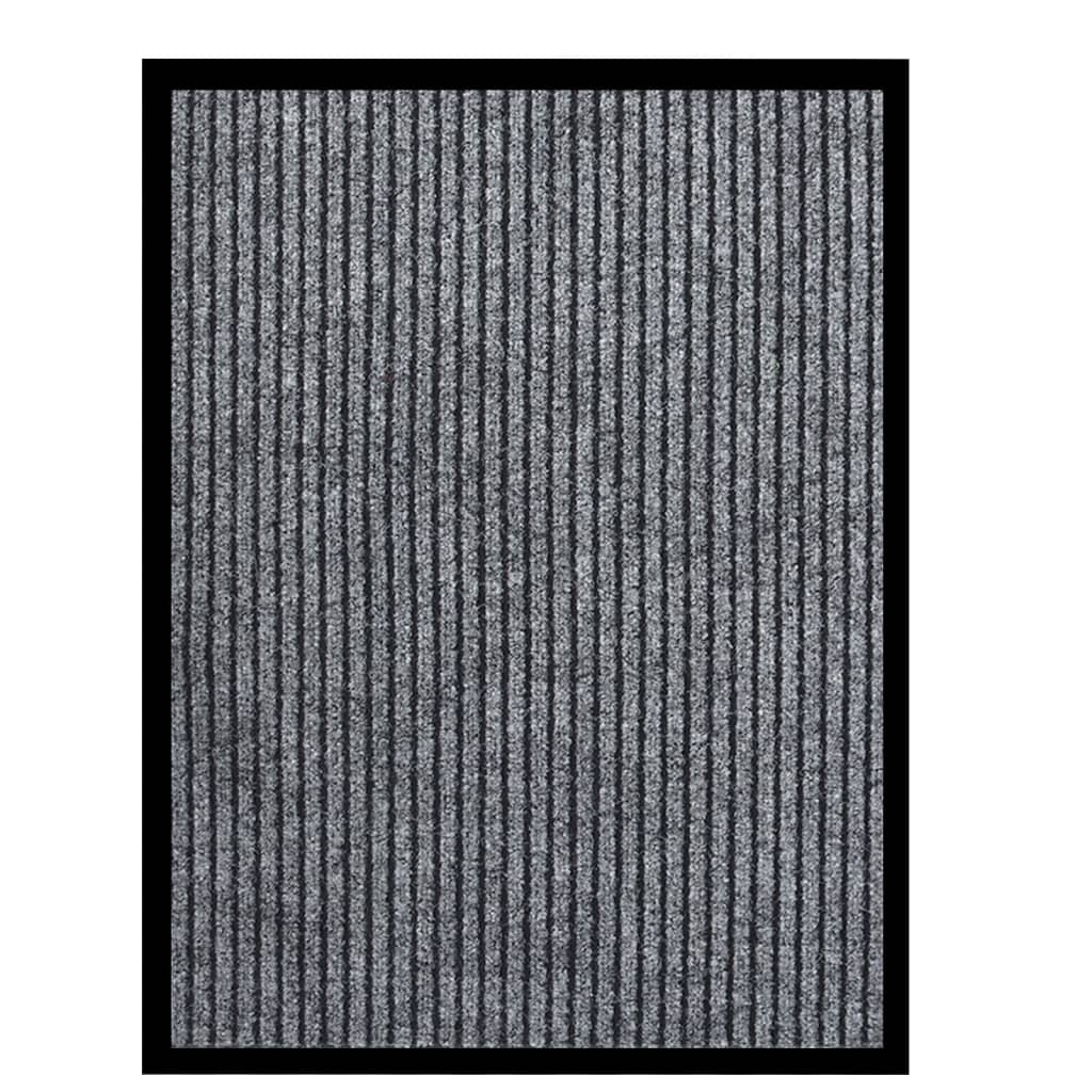 vidaXL Fußmatte Gestreift Grau 60x80 cm