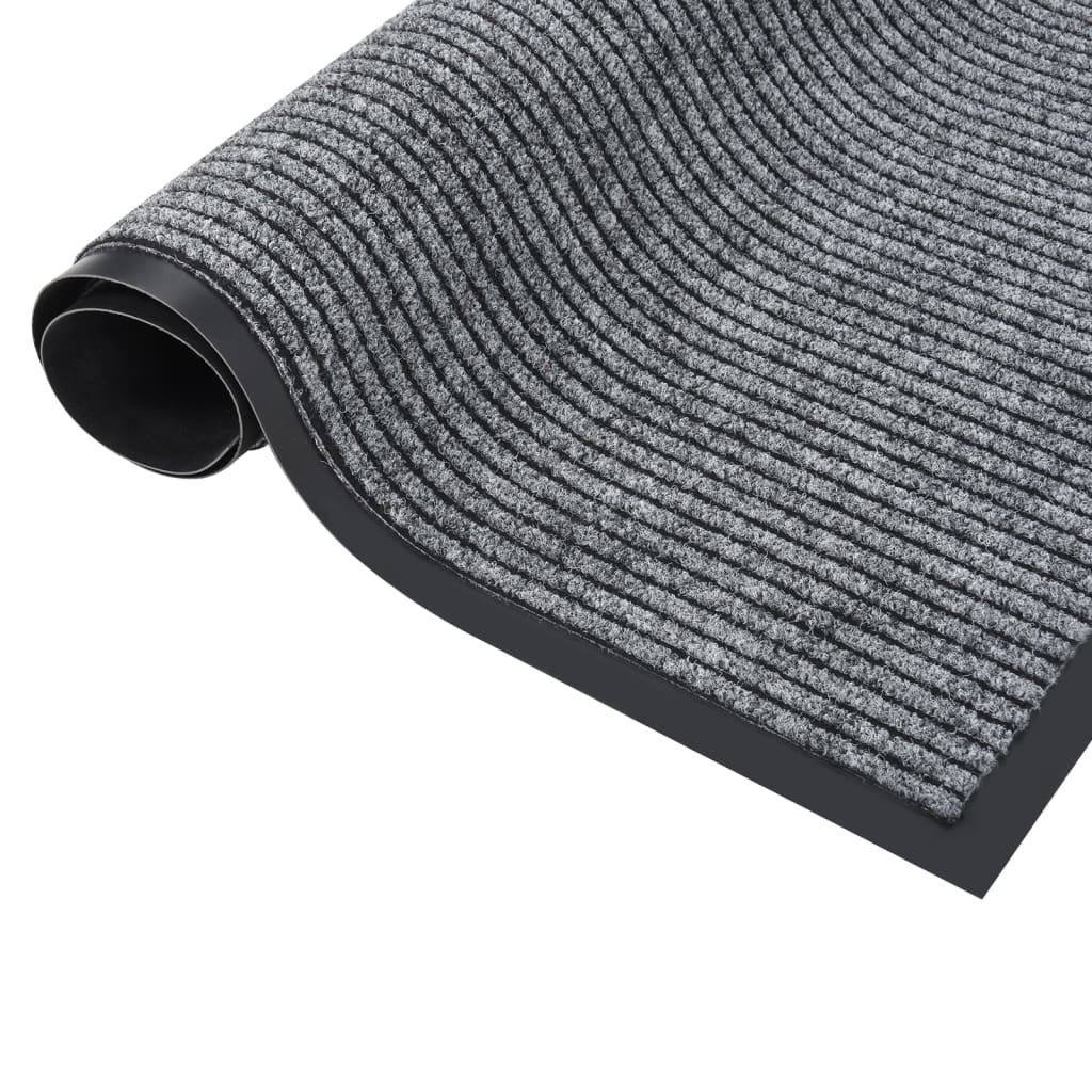 vidaXL Durų kilimėlis, pilkos spalvos, 60x80cm, dryžuotas