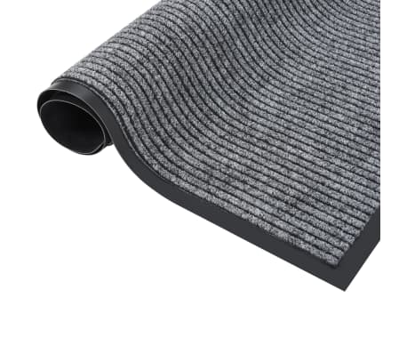 vidaXL Doormat Striped Grey 60x80 cm