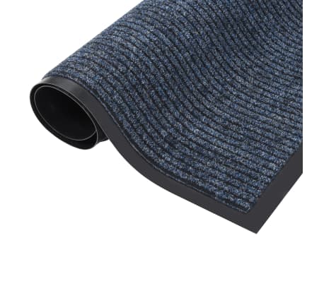 vidaXL Paillasson ray&eacute; Bleu 60x80 cm