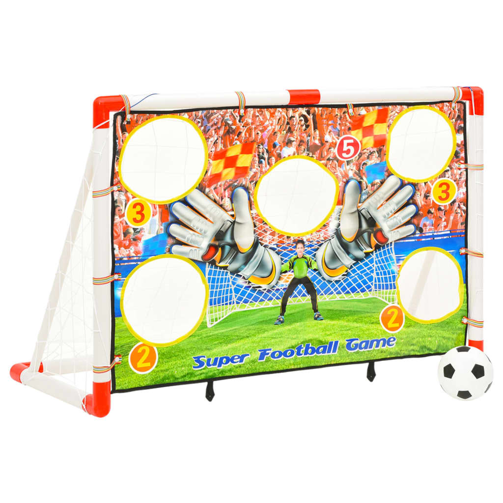 vidaXL Set poartă de fotbal copii cu perete de poartă 120x51x77,5 cm