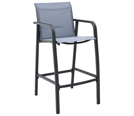 vidaXL 3 Piece Garden Bar Set Black and Grey