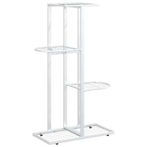 vidaXL 4-korruseline lillealus, 43x22x76 cm, valge, metall