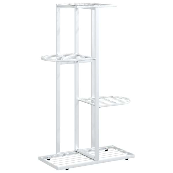 vidaXL 4-korruseline lillealus, 43x22x76 cm, valge, metall
