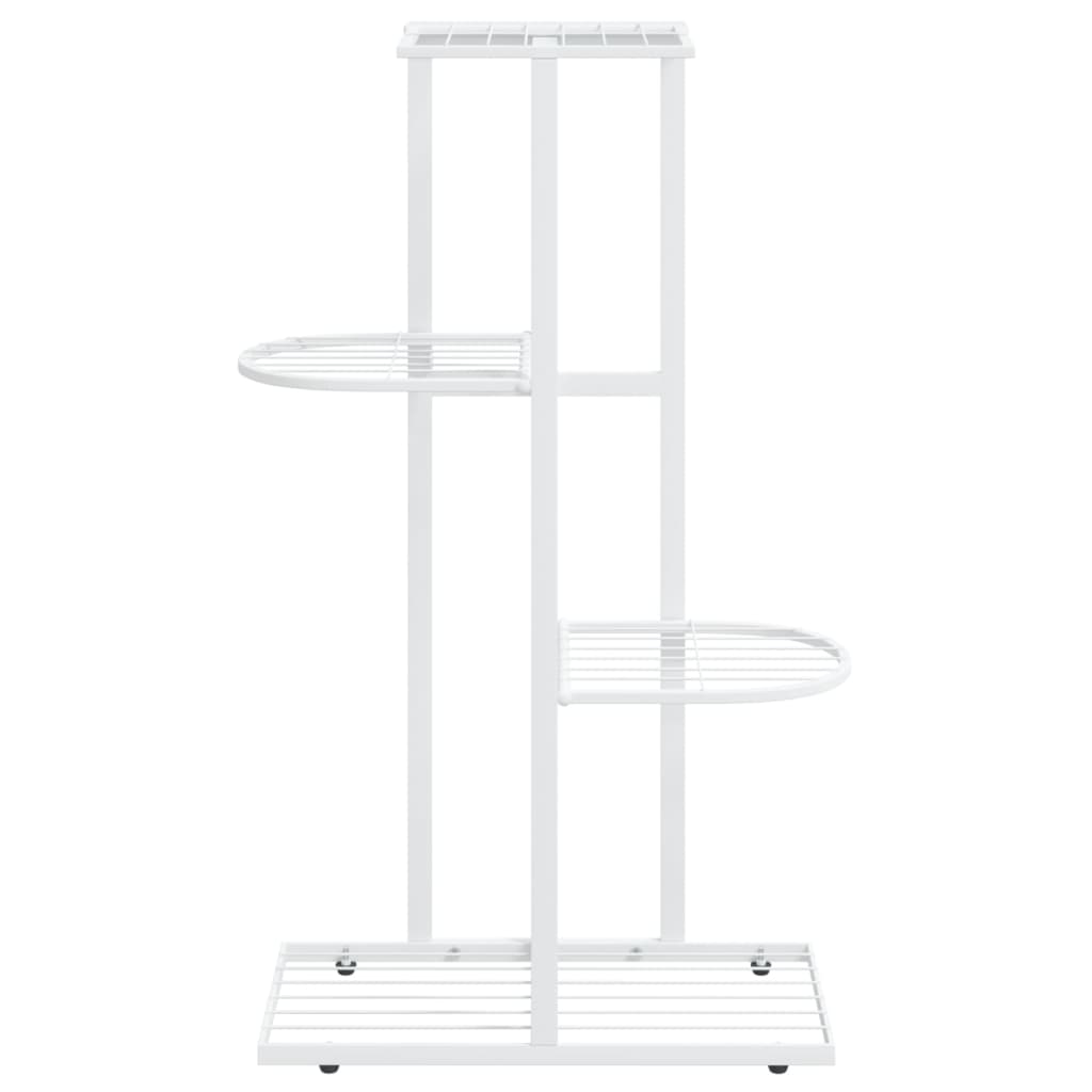vidaXL Bloemenstandaard met 4 lagen 43x22x76 cm metaal wit afbeelding
