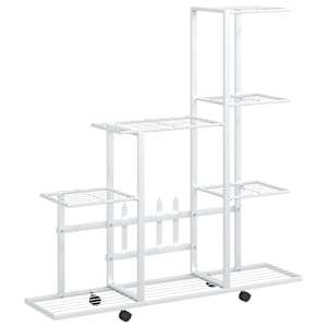 vidaXL lillealus ratastel, 94.5x25x92.5 cm, valge, metall