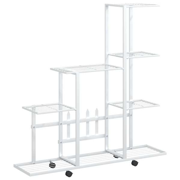 vidaXL lillealus ratastel, 94.5x25x92.5 cm, valge, metall