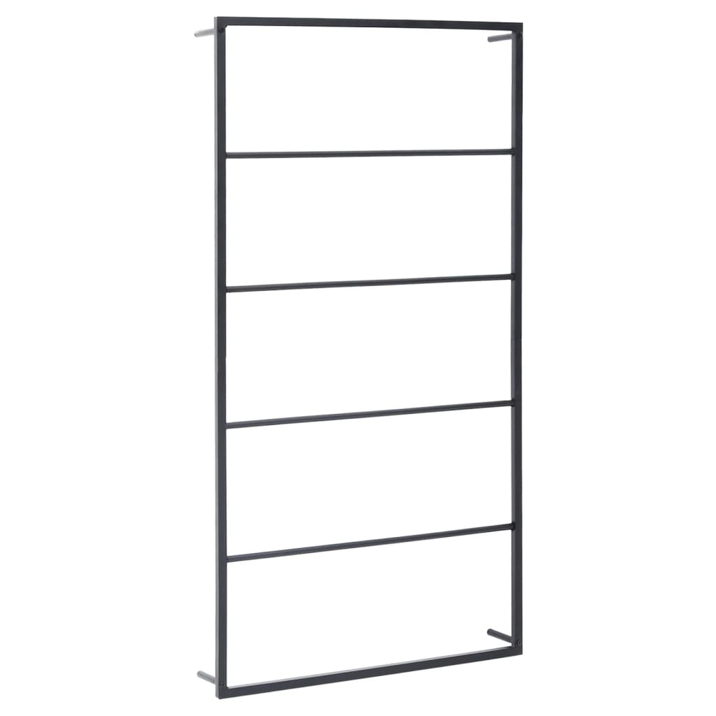 Image of vidaXL Towel Rack Black 60x10x116 cm Steel