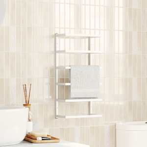 Stojalo za brisače belo 24x12x48 cm jeklo