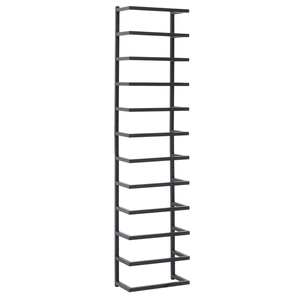 Image of vidaXL Towel Rack Black 24x12x96 cm Steel