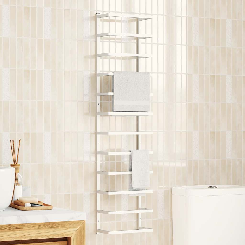 vidaXL Suport de prosoape, alb, 24x12x96 cm, oțel