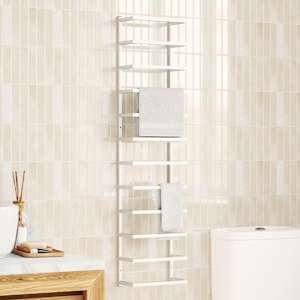 Stojalo za brisače belo 24x12x96 cm jeklo