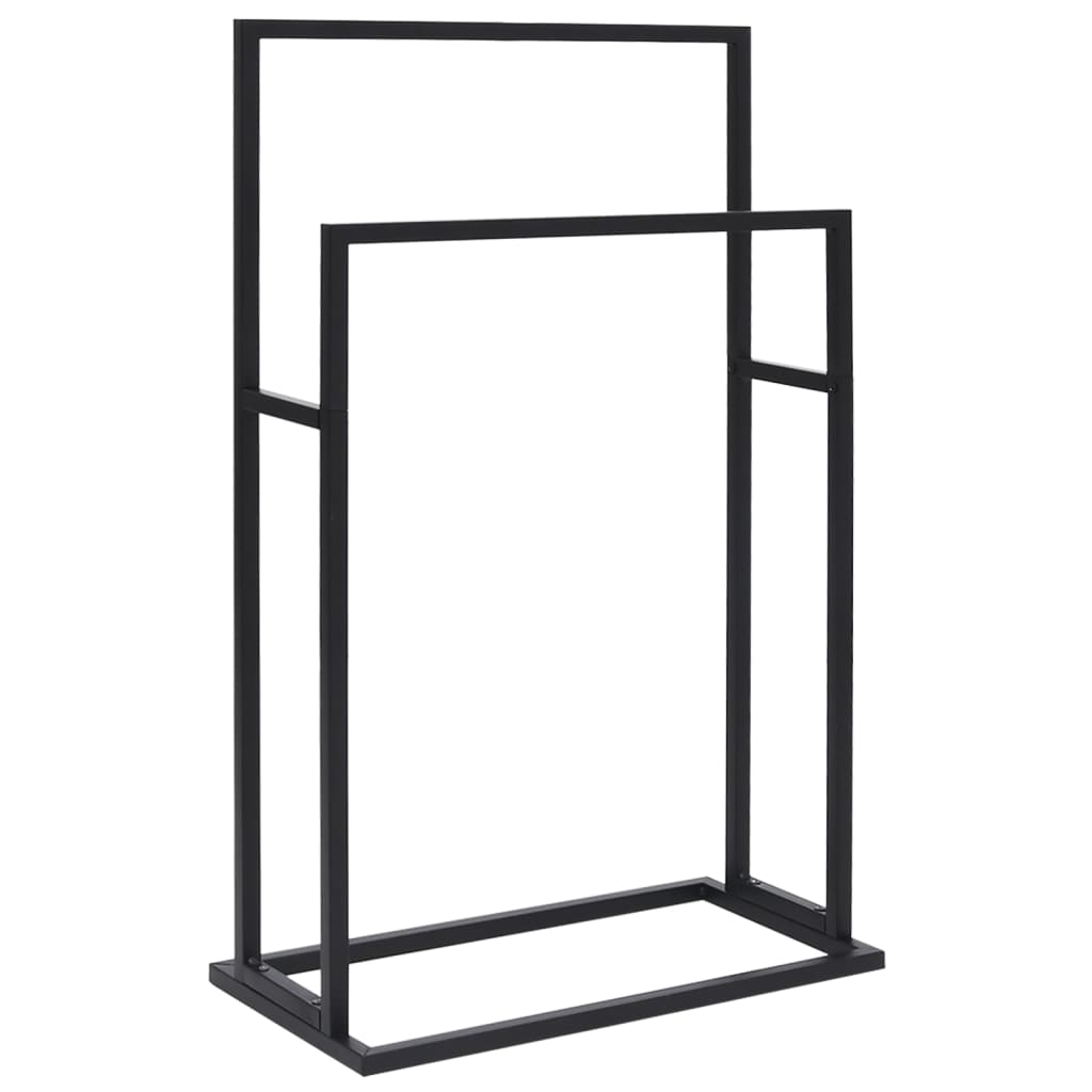 VidaXL Porte-serviettes Sur Pied Noir 48x24x78,5 Cm Fer