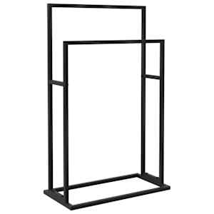 Volně stojící stojan na ručníky černý 48 x 24 x 78,5 cm železo - obrázek 2
