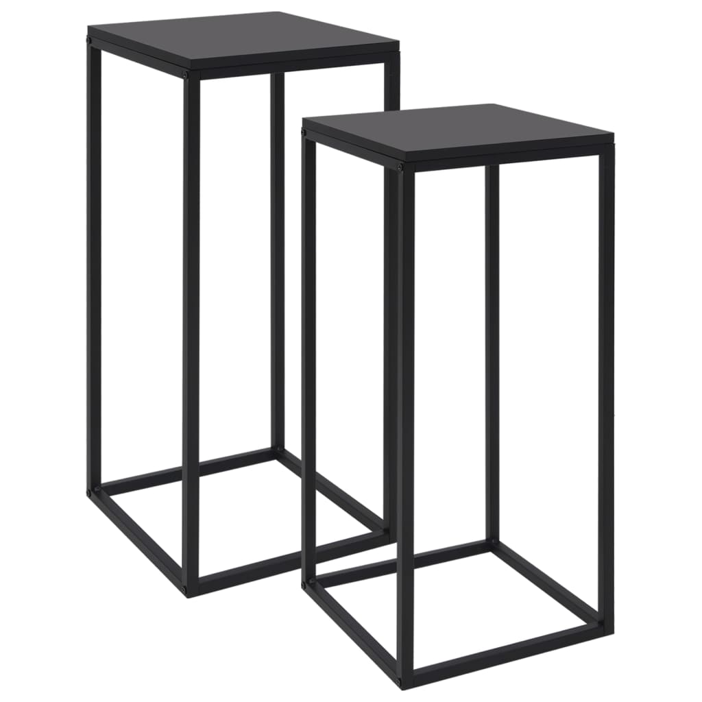 Image of vidaXL Side Tables 2 pcs Black Steel