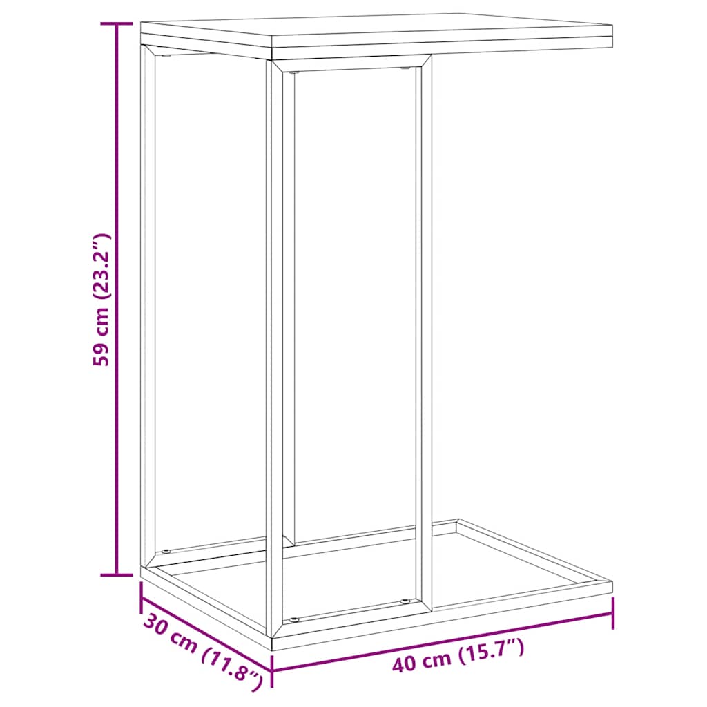 galdiņš, melns, 40x30x59 cm, inženierijas koks