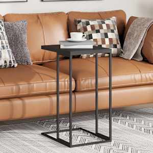 Stranska mizica črna 40x30x59 cm konstruiran les