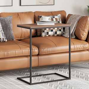 Stranska mizica črna 55x35x66 cm konstruiran les