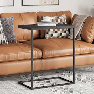 Stranska mizica črna 55x35x66 cm konstruiran les