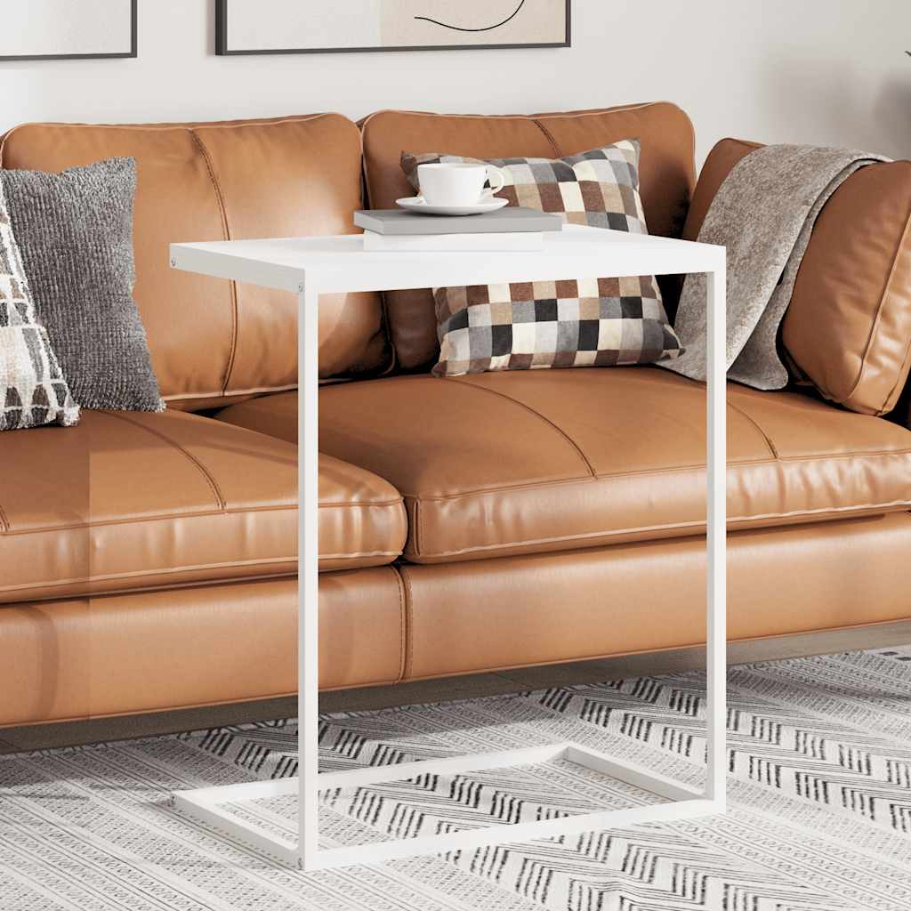 vidaXL Masă laterală, alb, 55x35x66 cm, lemn compozit