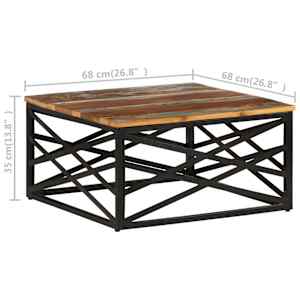 Konferenční stolek 68 x 68 x 35 cm masivní recyklované dřevo - obrázek 7