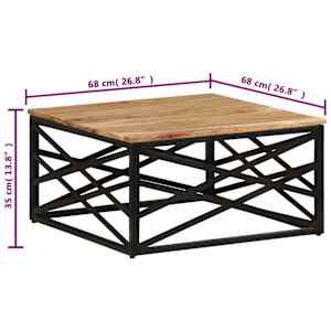 Konferenční stolek 68 x 68 x 35 cm masivní akáciové dřevo - obrázek 7