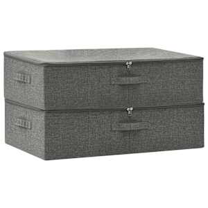 Úložné boxy 2 ks textil 70 x 40 x 18 cm antracitové - obrázek 2