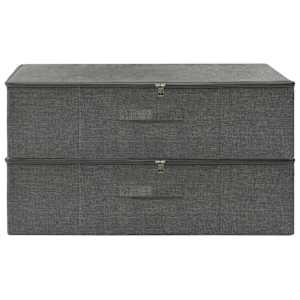 Úložné boxy 2 ks textil 70 x 40 x 18 cm antracitové - obrázek 3