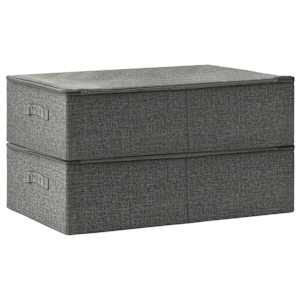 Úložné boxy 2 ks textil 70 x 40 x 18 cm antracitové - obrázek 4