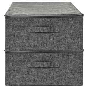 Úložné boxy 2 ks textil 70 x 40 x 18 cm antracitové - obrázek 5