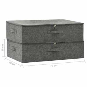 Úložné boxy 2 ks textil 70 x 40 x 18 cm antracitové - obrázek 11