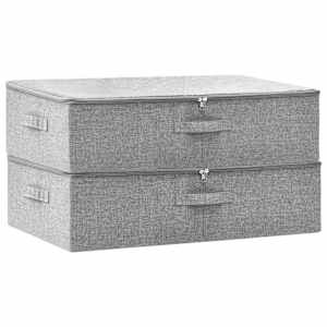 Úložné boxy 2 ks textil 70 x 40 x 18 cm šedé - obrázek 2