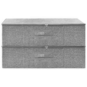 Úložné boxy 2 ks textil 70 x 40 x 18 cm šedé - obrázek 3