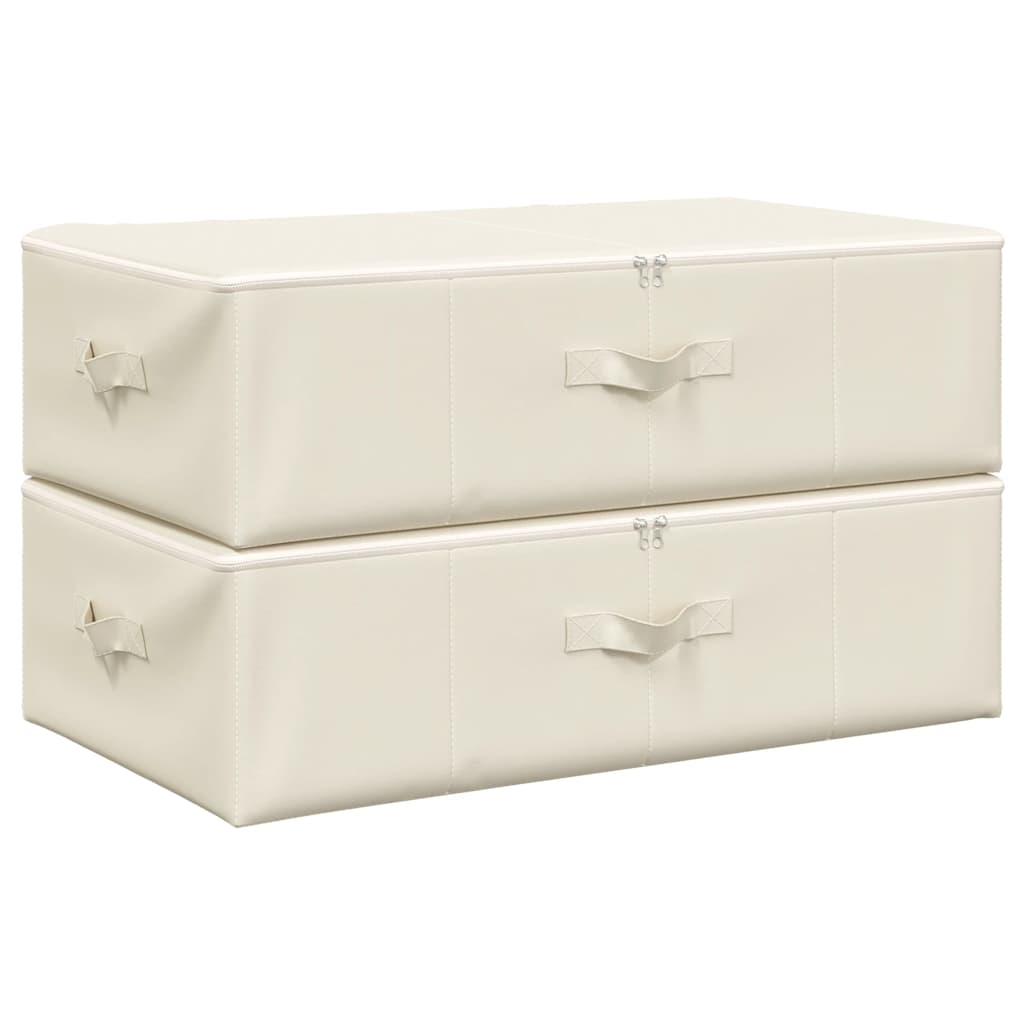 vidaXL Úložné boxy 2 ks textil 70 x 40 x 18 cm krémové