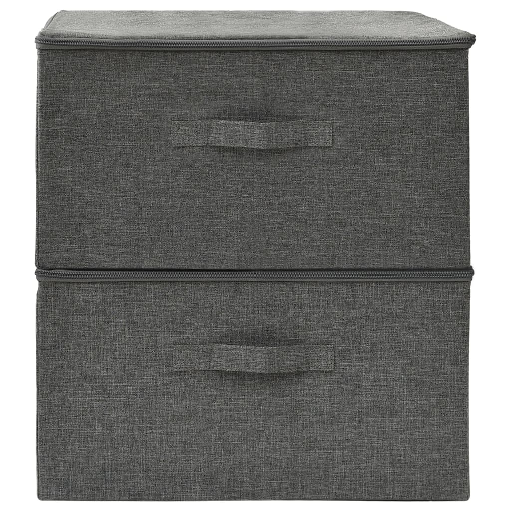 

vidaXL Opbergboxen 2 st 43x34x23 cm stof antracietkleurig