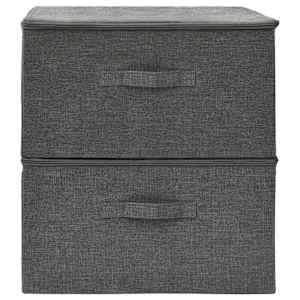 Úložné boxy 2 ks textil 43 x 34 x 23 cm antracitové - obrázek 3