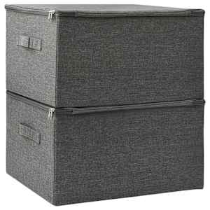 Úložné boxy 2 ks textil 43 x 34 x 23 cm antracitové - obrázek 4