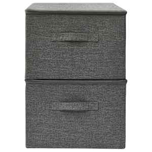 Úložné boxy 2 ks textil 43 x 34 x 23 cm antracitové - obrázek 5