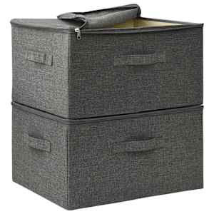 Úložné boxy 2 ks textil 43 x 34 x 23 cm antracitové - obrázek 6