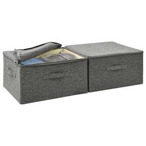 Úložné boxy 2 ks textil 43 x 34 x 23 cm antracitové - obrázek 8