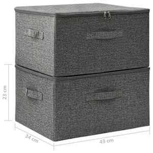 Úložné boxy 2 ks textil 43 x 34 x 23 cm antracitové - obrázek 11