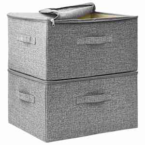 Úložné boxy 2 ks textil 43 x 34 x 23 cm šedé - obrázek 6