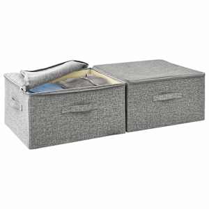 Úložné boxy 2 ks textil 43 x 34 x 23 cm šedé - obrázek 8